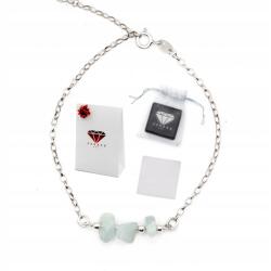  Női Karkötő Ezüst Akvamarin Ezüst 925 Lánc Ajándék Kézzel készített