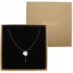 Kokonet Finom esküvői nyaklánc virággal V ezüst boho (Naszyjnik ślubny z kwiatem V srebrny boho)