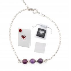  Karkötő Ametiszt Természetes Kő Ezüst 925 Talizmán Ajándék Kézzel készített (5906168091063)