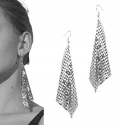 Kokonet Ezüst fülbevaló lógó háló könnyű fényes fülbevaló (3-0571)