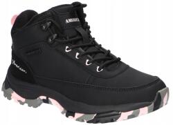American Club AA52 Bélelt Túracipő Női Téli Cipő Fekete 38 (AA52)