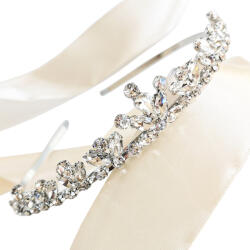 Kokonet Diadém Tiara esküvői korona, finom, csillogó, ezüst (TIARA ślubna Diadem korona delikatna)