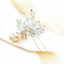 Kokonet Hajdísz ezüst Kokárda bebújós hajtű gombostű virágokkal csillogó (kokówka do włosów srebrna z kwiatami)