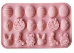 Eurobatt Szilikon öntőforma csokoládé gumicukor húsvét 18 db húsvéti tojás (EBB64oP)