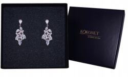 Kokonet Különleges ezüst menyasszonyi fülbevaló cirkónia kövekkel, kristály ragyogással (kolczyki ślubne srebrne z cyrkoniami)