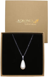 Kokonet Ezüst nyaklánc gyöngy csepp gyöngyház acél elegáns klasszikus Trendy (6-0065)