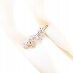 Kokonet Ezüst hajcsat strassz virágokkal finom díszítés (4-0257)