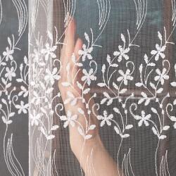  Függöny Hímzett Tüll Rövidített Sok Méret Ráncoló Szalag 250x160 6355 (erfcew456)