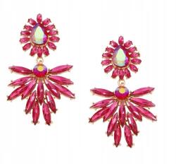 Kokonet Fülbevaló nagy lógós Estélyi rózsaszín opál csillogó színes (3-0443)