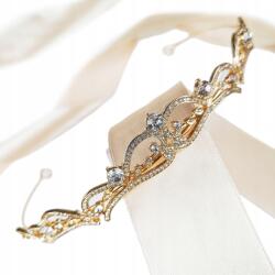 Kokonet Tiara diadém korona esküvő 18 arany kristályokkal hajdísz (4-0185)