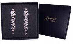 Kokonet Fülbevaló hosszú esküvői Lógó rose gold levelek Floral (KOLCZYKI ślubne różowe złoto)