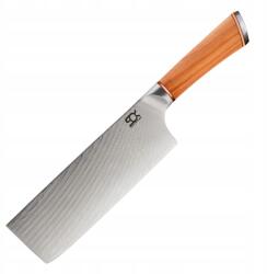 Dellinger Nakiri zöldségvágó kés 170 mm Sok Olive Sunshine Damascus (8595705402638)
