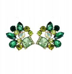 Kokonet Színes zöld Smaragd fülbevaló strassz arany rövid stift fülbevaló (3-0454)