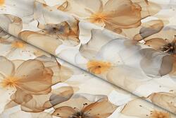  Szép Karamell Virágmintás Konyhai Függöny Szalaggal Kész 140x260 6462 (45345)