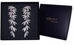 Kokonet Aranyozott esküvői fülbevaló levelekkel Cirkónia Glam (POZŁACANE kolczyki ślubne z listkami CYRKONIE)