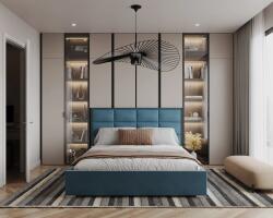 VOX bútor Charme franciaágy 120x200 Paris Dark Blue