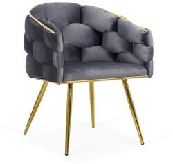  Scaun living gri din catifea cu aspect elegant BUC 251