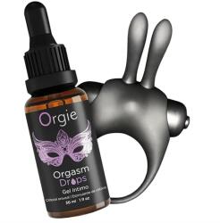 Orgie Orgasmic Bunny - vibrációs péniszgyűrű szett (fekete) - kapszulacenter