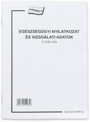 Nyomell Egészségügyi nyilatkozat és vizsgálati adatok 8 lapos füzet (C.3151-2/A) - nyomtassingyen