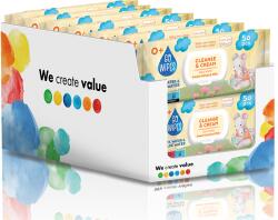 Go Wipes Pachet Servetele umede pentru copii cu Aloe si Migdale, 14 pachete x 50 servetele, Go Wipes