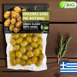 Veloutinos Masline Naturale Verzi, agricultura Bio, cu ierburi - 180gr