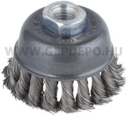 wolfcraft Üregelö drótkefe acélszálas, fonott, O65mm M14, sarokcsiszolóhoz (2125000)