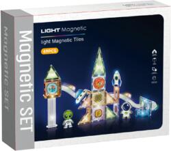 Bufnitel Labirint magnetic Diamond cu lumini - In spatiu 69 piese (7.5 cm) (EDUC-CH1159) Jucarii de constructii magnetice