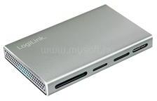 LogiLink USB 3.2 Gen1, 5 az 1-ben kártyaolvasó (SD-, microSD-, MS-, CF és M2), alumínium (ezüst) (LOGILINK_CR0048) (LOGILINK_CR0048)