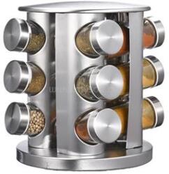 IRIS KT-012 forgatható 12 részes üveg fűszertartó készlet (IRIS_KT-012) (IRIS_KT-012)