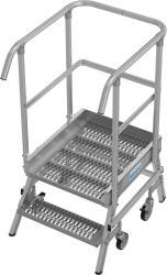 KRAUSE Stabilo egy oldalon járható gurítható dobogó R13 profilrács lépcsőfokokkal, 1x2 (820983) (820983)