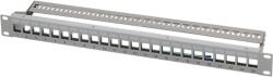 LogiLink NK4057 19" Patch panel 24 keystone csatlakozóhoz, hátsó kábelkezelővel (NK4057)