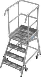 KRAUSE Stabilo egy oldalon járható gurítható dobogó R13 profilrács lépcsőfokokkal, 1x4 (821263)