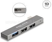 Delock USB Slim Hub 3 port Type-C > 1x USB 10 Gbps Type-A + 2x USB 2.0 Type-A (DL64274) (DL64274)