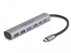 Delock 6 portos USB hub 4 x A-típusú USB anyával és 2 x USB Type-C anya csatlakozóval (DL64232) (DL64232)