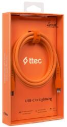 Ttec Кабел ttec - Data, USB-C/Lightning, 1.2 m, Neon Orange (8694470828022)