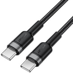 ACEFAST - Adatkábel (C22-03) - Gyors töltés, Type-C to Type-C, 60W, 3A, Nylon fonat, FCC, CE, RoHS, EAC, 1.2m - Fekete