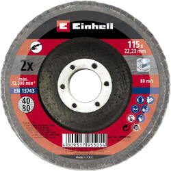 Einhell lamellás csiszolókorong 115mm K 40/80 EH 2db/csomag (49795505) - megatool
