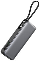ACEFAST Power Bank (M22-20000) - Kábellel, Type-C, 20000mAh, 74Wh, PD130W, Kétirányú Gyors Töltés, LED Kijelző - Fekete