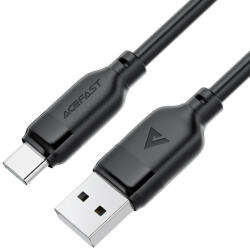 ACEFAST Data Cable (C16-04) Gyors Töltőkábellel, USB-ről Type-C-re, 3A, Hajlításálló, 1.2m - Fekete
