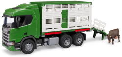 BRUDER Scania Super 560R Tiertransport-LKW (inkl. 1 Rind) (03548) Figurina