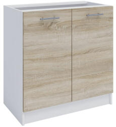 TEMPO KONDELA alsószekrény, tölgy sonoma/fehér, FABIANA S - 80 (112346)