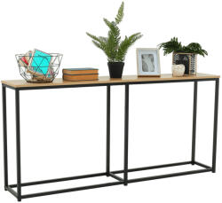 TEMPO KONDELA Konzolasztal ipari stílusban, tölgy/fekete, BUSTA (281267)