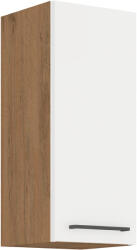 TEMPO KONDELA Felső szekrény, lancelot tölgy / fehér extra magas fényű HG, VEGA 30 G-72 1F (211767)