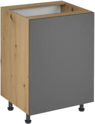 TEMPO KONDELA Alsó szekrény, artisan tölgy/szürke matt, univerzális, LANGEN D60 (263669)