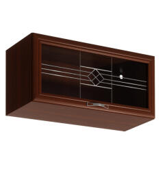 TEMPO KONDELA Felsőszekrény G80KS üveggel, dió Milano, SICILIA (194727)