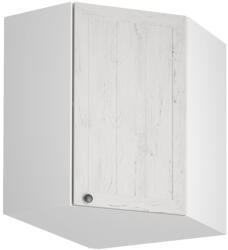 TEMPO KONDELA Felső sarokszekrény G60N, fehér/sosna andersen, jobb, PROVANCE (195359)