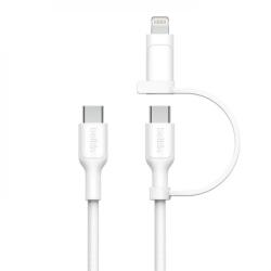 Belkin Lightning + USB Type C USB 2.0 Type C Átalakító Fehér 1m CAC003HQ1.5MWH (CAC003HQ1.5MWH)