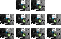 Sanco Grup SG Set 10 benzi laminate SG compatibile Brother TZe-231, 12 mm, negru pe alb, pentru rafturi, inventariere si organizare profesionala (BHSGTZE231P10)