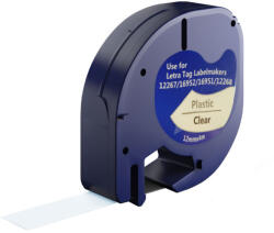 AIMO Etichete compatibile DYMO LetraTag plastic transparent S0721530 pentru organizare acasa si etichetare discreta (A12267)