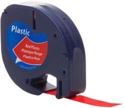 AIMO Etichete din plastic compatibile DYMO LetraTag 12 mm rosu pentru organizare acasa si codificare prin culori S0721630 (A91203)